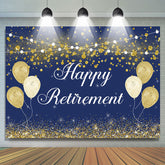 Glücklich Ruhestand Gold Ballon Funkeln Bokeh Hintergrund